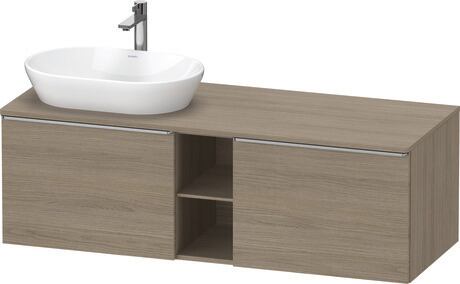 Console vanity unit wall-mounted, DE4950L70350000 Oak terra Matt, Decor, Handle Stainless steel