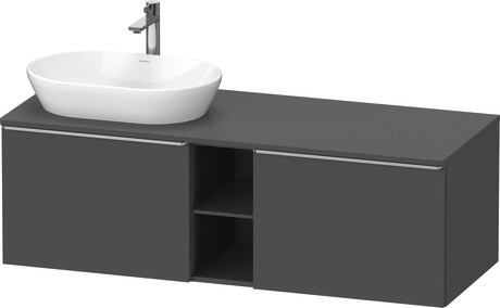 Console vanity unit wall-mounted, DE4950L70490000 Graphite Matt, Decor, Handle Stainless steel