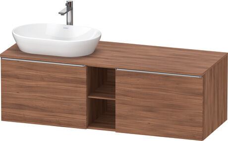 Console vanity unit wall-mounted, DE4950L70790000 Walnut Matt, Decor, Handle Stainless steel