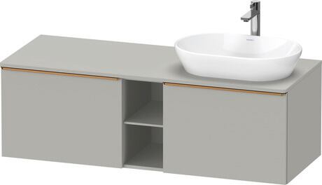 Console vanity unit wall-mounted, DE4950R04070000 Concrete grey Matt, Decor, Handle Bronze