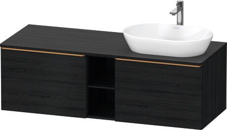 Console vanity unit wall-mounted, DE4950R04160000 Black oak Matt, Decor, Handle Bronze