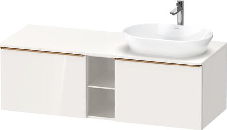 Console vanity unit wall-mounted, DE4950R04220000 White High Gloss, Decor, Handle Bronze