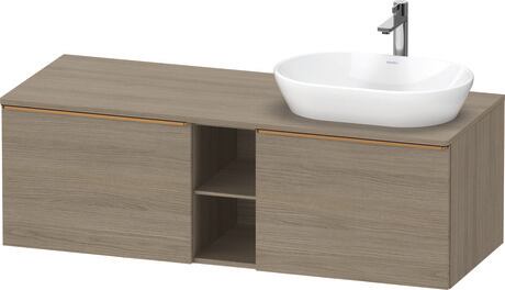 Console vanity unit wall-mounted, DE4950R04350000 Oak terra Matt, Decor, Handle Bronze