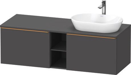 Console vanity unit wall-mounted, DE4950R04490000 Graphite Matt, Decor, Handle Bronze