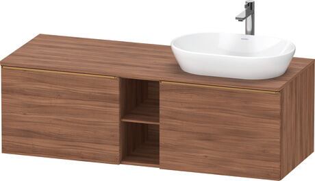 Console vanity unit wall-mounted, DE4950R04790000 Walnut Matt, Decor, Handle Bronze