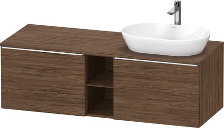 Console vanity unit wall-mounted, DE4950R10210000 Walnut dark Matt, Decor, Handle Chrome