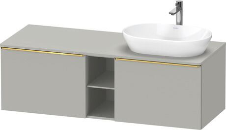 Console vanity unit wall-mounted, DE4950R34070000 Concrete grey Matt, Decor, Handle Gold