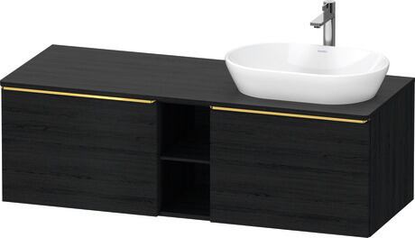 Console vanity unit wall-mounted, DE4950R34160000 Black oak Matt, Decor, Handle Gold