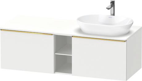 Console vanity unit wall-mounted, DE4950R34180000 White Matt, Decor, Handle Gold