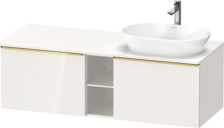 Console vanity unit wall-mounted, DE4950R34220000 White High Gloss, Decor, Handle Gold