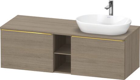 Console vanity unit wall-mounted, DE4950R34350000 Oak terra Matt, Decor, Handle Gold