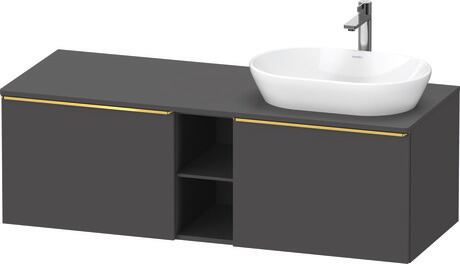 Console vanity unit wall-mounted, DE4950R34490000 Graphite Matt, Decor, Handle Gold