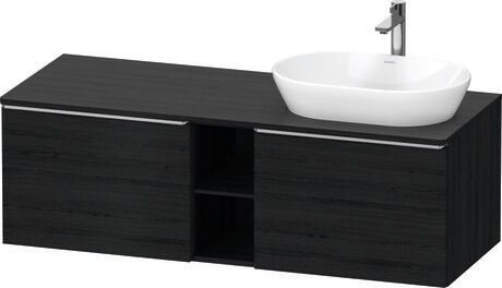 Console vanity unit wall-mounted, DE4950R70160000 Black oak Matt, Decor, Handle Stainless steel