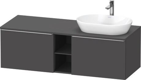 Console vanity unit wall-mounted, DE4950R70490000 Graphite Matt, Decor, Handle Stainless steel