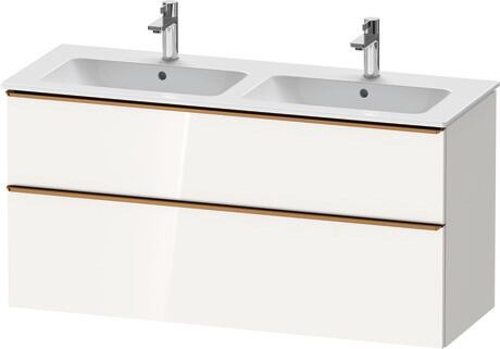 Vanity unit wall-mounted, DE4365004220000 White High Gloss, Decor, Handle Bronze