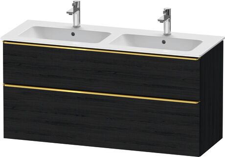 Vanity unit wall-mounted, DE4365034160000 Black oak Matt, Decor, Handle Gold