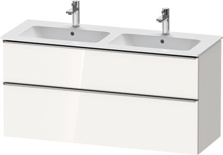 Vanity unit wall-mounted, DE4365070220000 White High Gloss, Decor, Handle Stainless steel