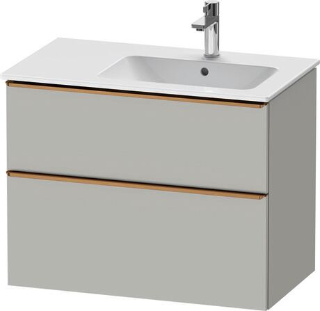 Vanity unit wall-mounted, DE4367004070000 Concrete grey Matt, Decor, Handle Bronze