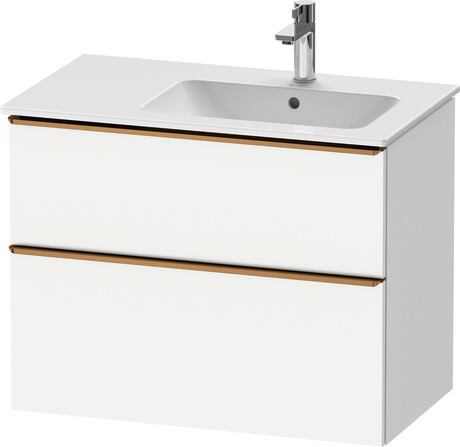 Vanity unit wall-mounted, DE4367004180000 White Matt, Decor, Handle Bronze