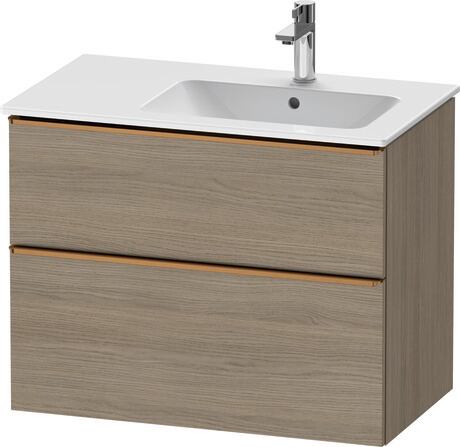 Vanity unit wall-mounted, DE4367004350000 Oak terra Matt, Decor, Handle Bronze