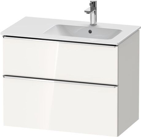 Vanity unit wall-mounted, DE4367010220000 White High Gloss, Decor, Handle Chrome