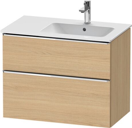 Vanity unit wall-mounted, DE4367010300000 Natural oak Matt, Decor, Handle Chrome