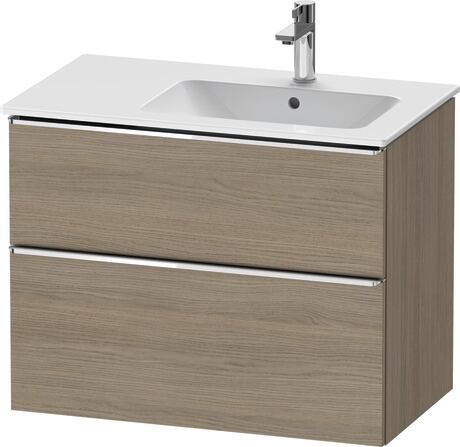 Vanity unit wall-mounted, DE4367010350000 Oak terra Matt, Decor, Handle Chrome