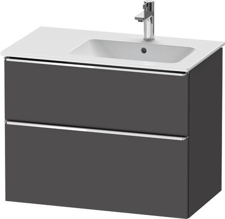 Vanity unit wall-mounted, DE4367010490000 Graphite Matt, Decor, Handle Chrome