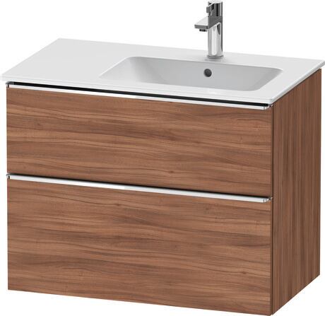 Vanity unit wall-mounted, DE4367010790000 Walnut Matt, Decor, Handle Chrome