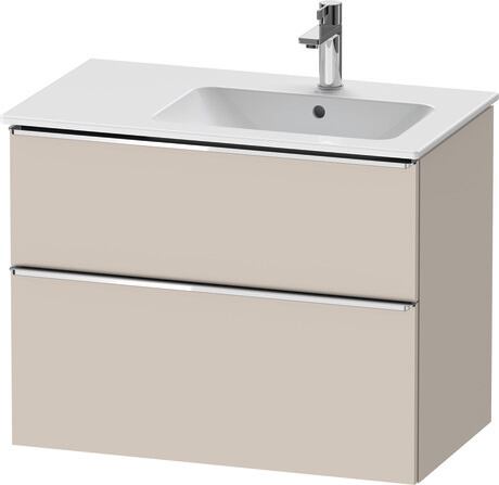 Vanity unit wall-mounted, DE4367010910000 taupe Matt, Decor, Handle Chrome