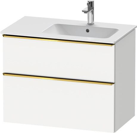 Vanity unit wall-mounted, DE4367034180000 White Matt, Decor, Handle Gold