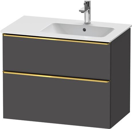 Vanity unit wall-mounted, DE4367034490000 Graphite Matt, Decor, Handle Gold