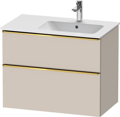 Vanity unit wall-mounted, DE4367034910000 taupe Matt, Decor, Handle Gold