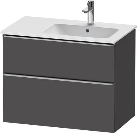 Vanity unit wall-mounted, DE4367070490000 Graphite Matt, Decor, Handle Stainless steel