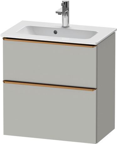 Vanity unit wall-mounted, DE4368004070000 Concrete grey Matt, Decor, Handle Bronze