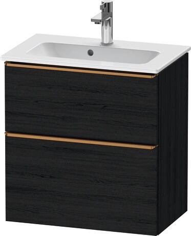 Vanity unit wall-mounted, DE4368004160000 Black oak Matt, Decor, Handle Bronze