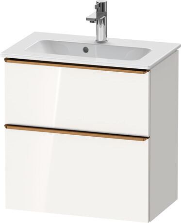 Vanity unit wall-mounted, DE4368004220000 White High Gloss, Decor, Handle Bronze