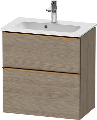 Vanity unit wall-mounted, DE4368004350000 Oak terra Matt, Decor, Handle Bronze