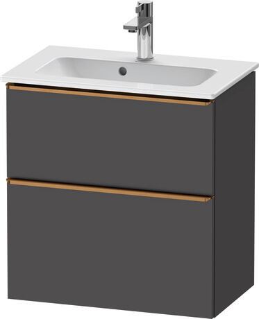 Vanity unit wall-mounted, DE4368004490000 Graphite Matt, Decor, Handle Bronze