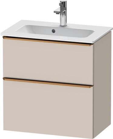 Vanity unit wall-mounted, DE4368004910000 taupe Matt, Decor, Handle Bronze