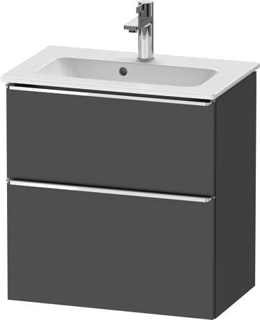 Vanity unit wall-mounted, DE4368010490000 Graphite Matt, Decor, Handle Chrome