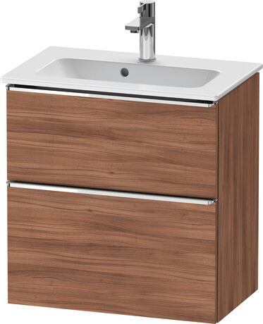 Vanity unit wall-mounted, DE4368010790000 Walnut Matt, Decor, Handle Chrome