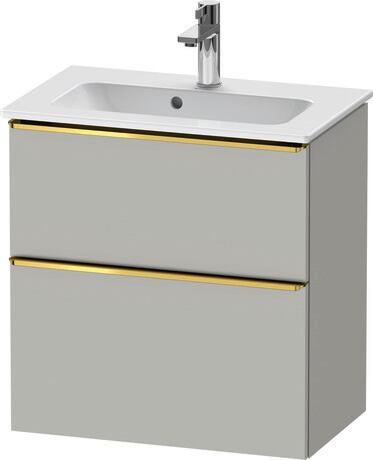 Vanity unit wall-mounted, DE4368034070000 Concrete grey Matt, Decor, Handle Gold