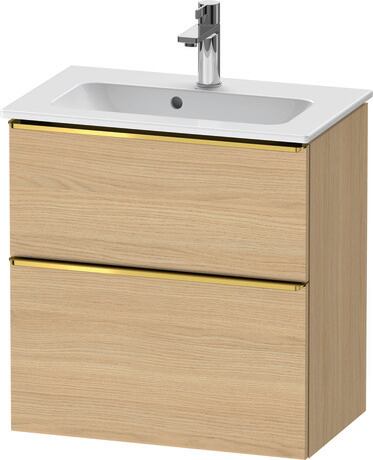 Vanity unit wall-mounted, DE4368034300000 Natural oak Matt, Decor, Handle Gold