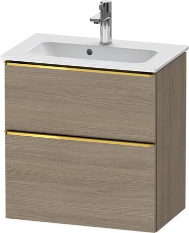 Vanity unit wall-mounted, DE4368034350000 Oak terra Matt, Decor, Handle Gold