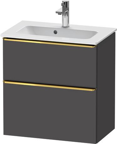 Vanity unit wall-mounted, DE4368034490000 Graphite Matt, Decor, Handle Gold