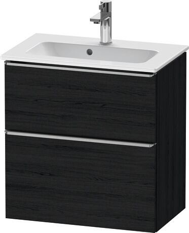 Vanity unit wall-mounted, DE4368070160000 Black oak Matt, Decor, Handle Stainless steel