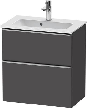 Vanity unit wall-mounted, DE4368070490000 Graphite Matt, Decor, Handle Stainless steel