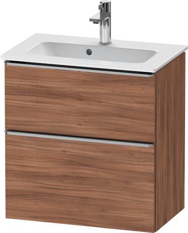 Vanity unit wall-mounted, DE4368070790000 Walnut Matt, Decor, Handle Stainless steel