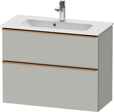 Vanity unit wall-mounted, DE4369004070000 Concrete grey Matt, Decor, Handle Bronze